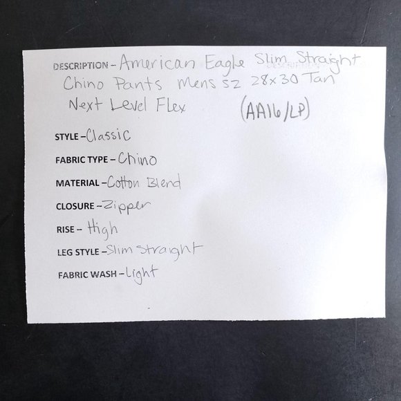 American Eagle Slim Straight Chino Pants Men's 28 - Picture 7 of 7